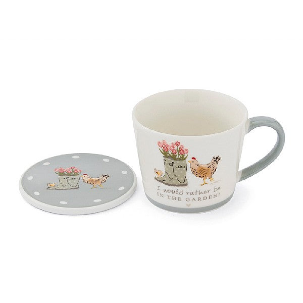 Hen House Lane Conical Mug & Coaster Set