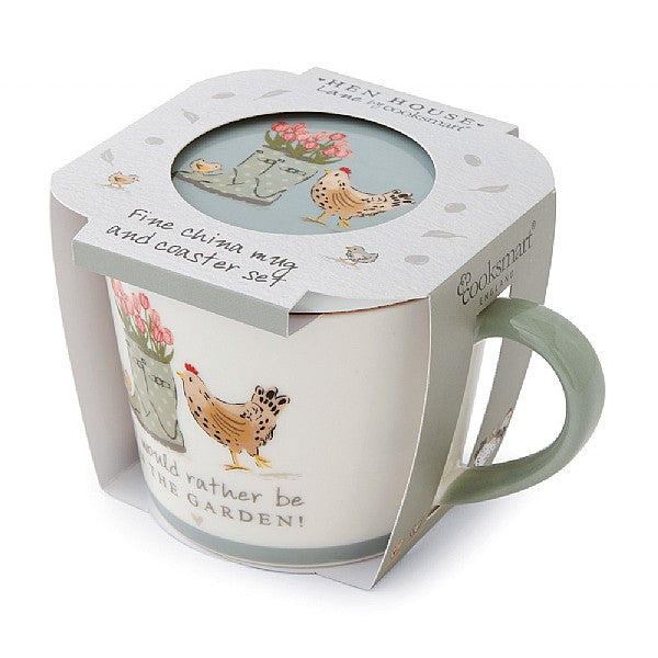 Hen House Lane Conical Mug & Coaster Set