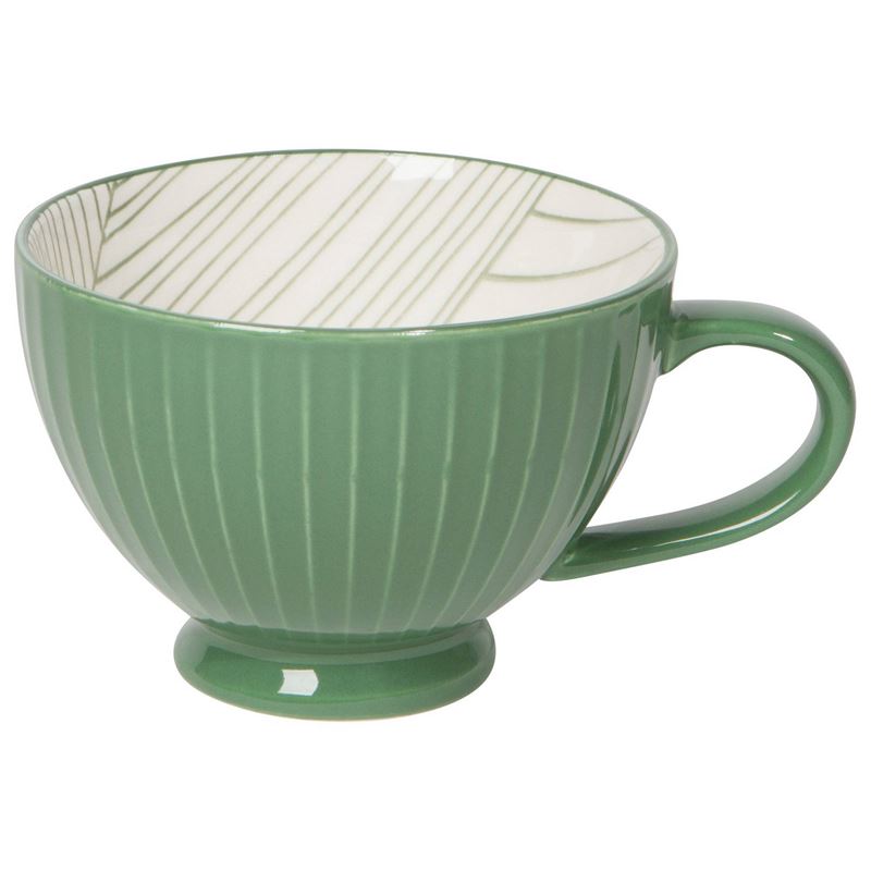 Elm Green Stamoed Stoneware Mug