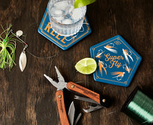 Load image into Gallery viewer, Ceramic Fishing Coaster Set of 4