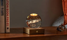 Load image into Gallery viewer, Walnut Solar System 3D Laser Engraved Light
