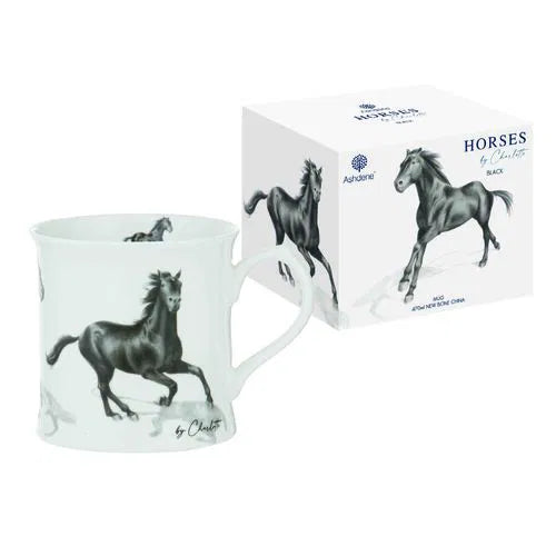 Horses Black Mug