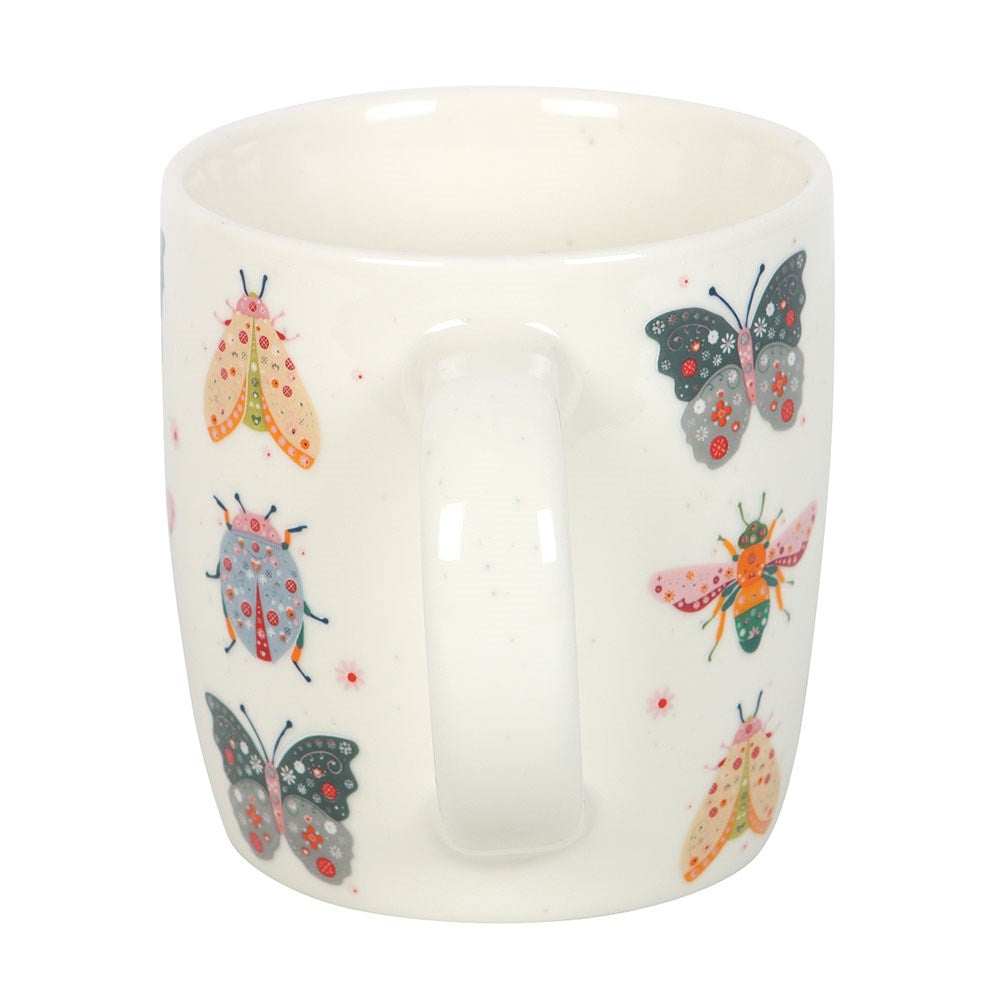 Floral Bug Print Coffee Mug