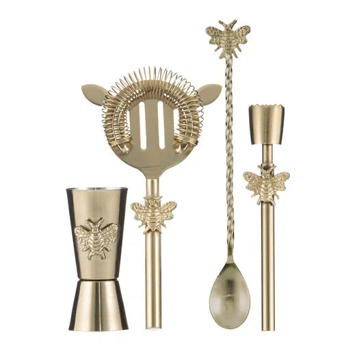 Modern Bee 4piece Barware Set