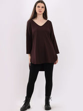 Load image into Gallery viewer, Amelia V Neck Top Chocolate