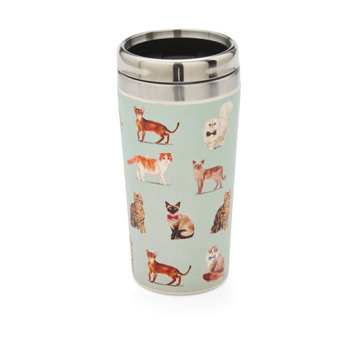 Curious Cats Bamboo Stainless Steel Travel Mugs