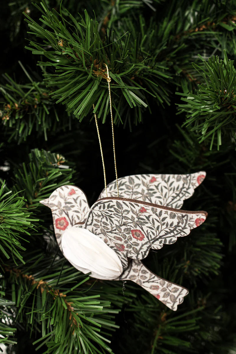 Vintage Pattern Hanging Bird Cream