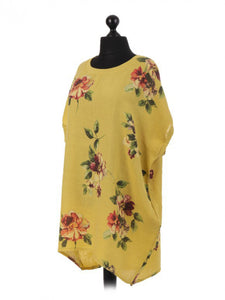 Adeline Linen Top/Dress Mustard