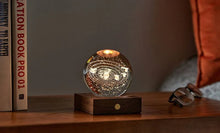 Load image into Gallery viewer, Walnut Saturn 3D Laster Engraved Light