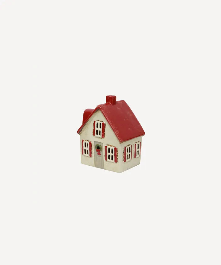 Alsace Tea Light Cottage Cream with Shutters (YA0066)