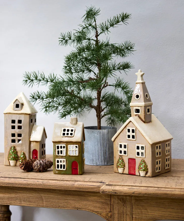 Alsace Tea Light Church Christmas Stone (YA0060)
