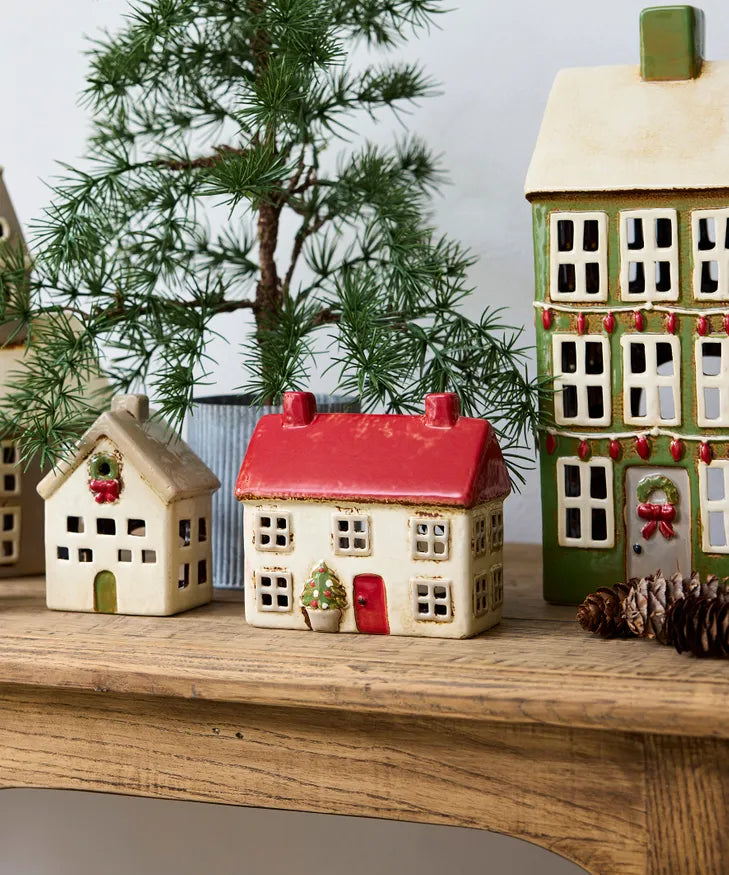 Alsace Tea Light Cottage Christmas Stone (YA0061)