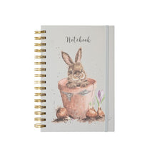 Load image into Gallery viewer, Flower Pot Rabbit A5 Spiral Notebook