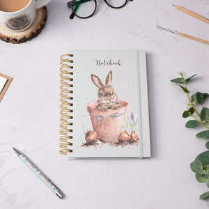 Flower Pot Rabbit A5 Spiral Notebook