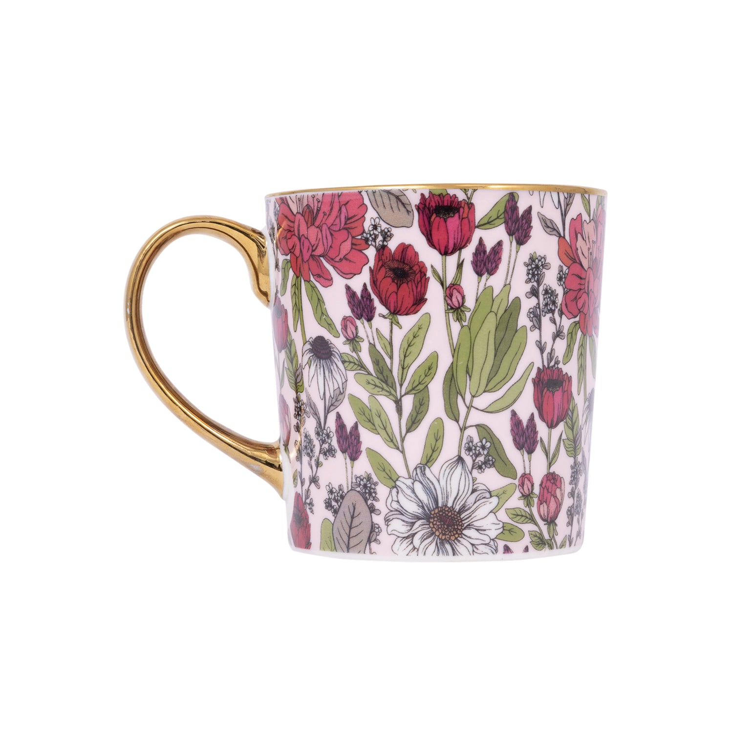 Floral and Gold Mug