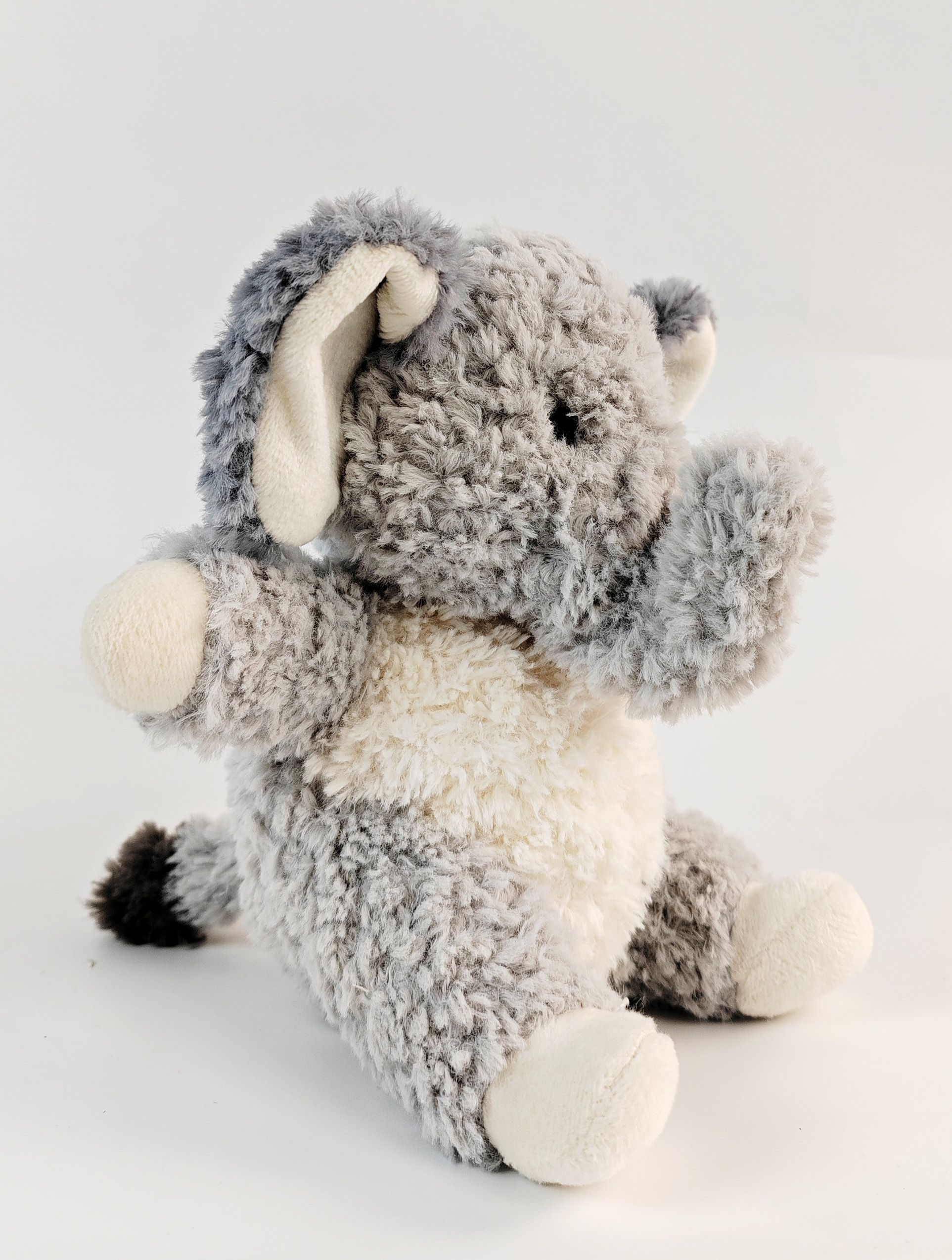 Curly Elephant Soft Toy Grey 18cm