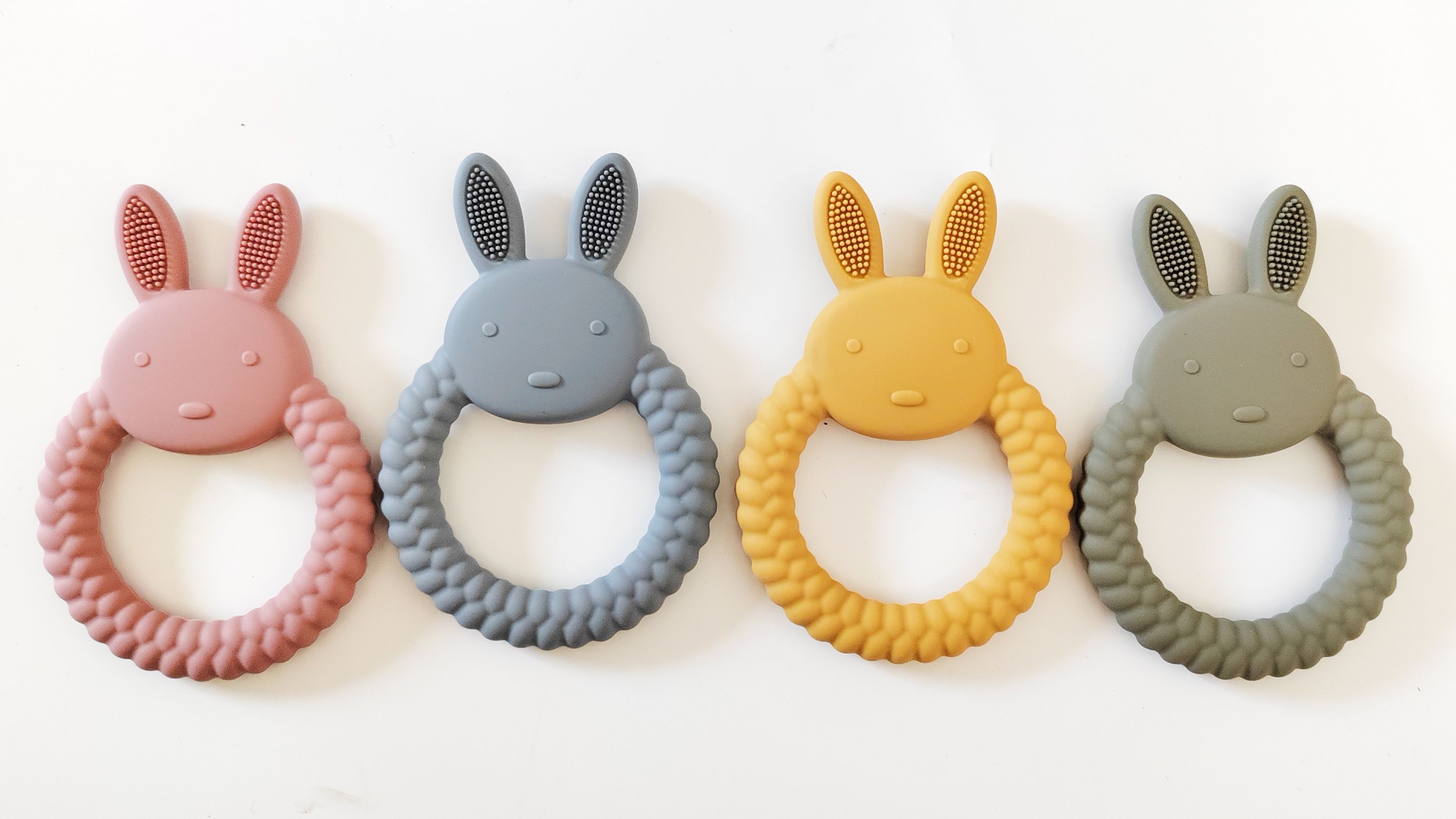 Bunny Teether Ring Mustard 11cm