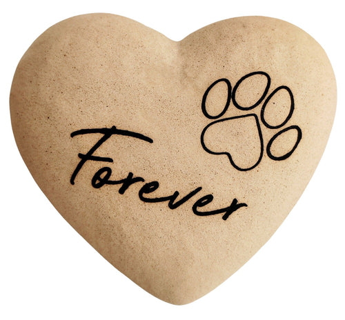 Forever Paw Heart Stone Sand 9x7cm