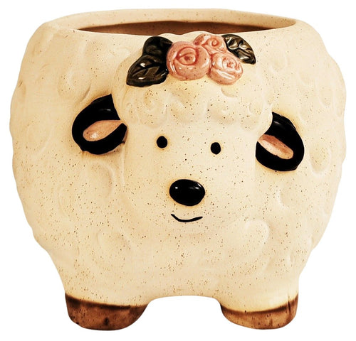 Sheep with Flowers Planter Sand