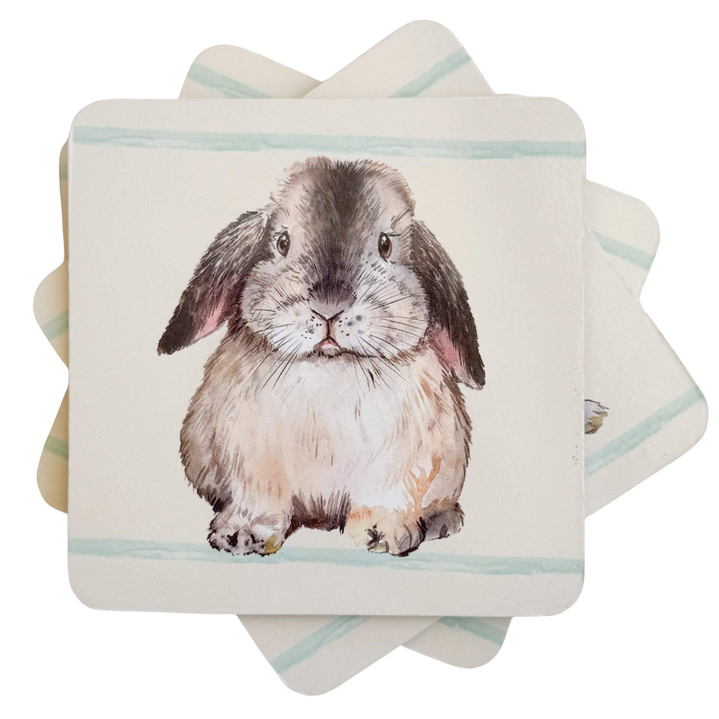 Brown Bunny Coasters Set of 4