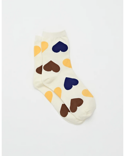 S+G Socks Cream Hearts