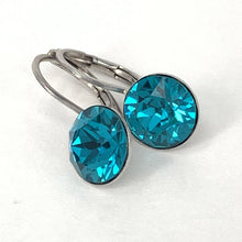 Load image into Gallery viewer, Isa Dambeck 9mm Swarovski Stone Silver Earrings Assorted Colours Earrings