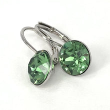 Load image into Gallery viewer, Isa Dambeck 9mm Swarovski Stone Silver Earrings Assorted Colours Earrings