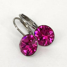 Load image into Gallery viewer, Isa Dambeck 9mm Swarovski Stone Silver Earrings Assorted Colours Earrings