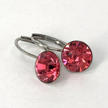 Load image into Gallery viewer, Isa Dambeck 9mm Swarovski Stone Silver Earrings Assorted Colours Earrings