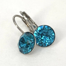 Load image into Gallery viewer, Isa Dambeck 9mm Swarovski Stone Silver Earrings Assorted Colours Earrings