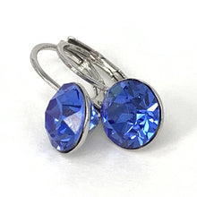 Load image into Gallery viewer, Isa Dambeck 9mm Swarovski Stone Silver Earrings Assorted Colours Earrings
