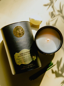 Persian Lime & Lemongrass Long Burning Organic Coconut Wax Candle - Odour Eliminator