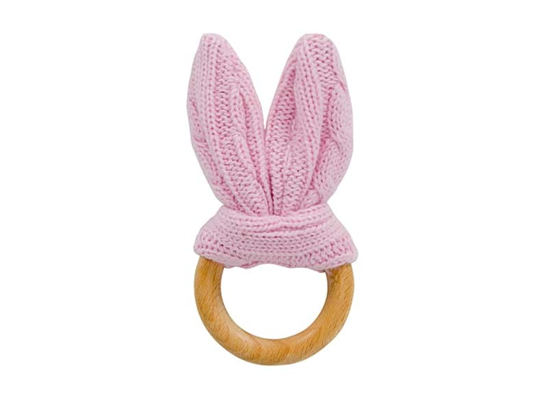 Bunny Ear Teether Pink
