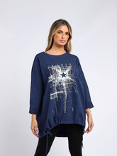 Load image into Gallery viewer, Starburst Cotton Sweater Navy
