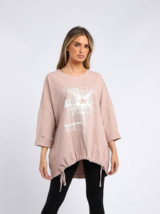 Starburst Cotton Sweater Pink
