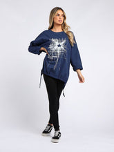 Load image into Gallery viewer, Starburst Cotton Sweater Navy