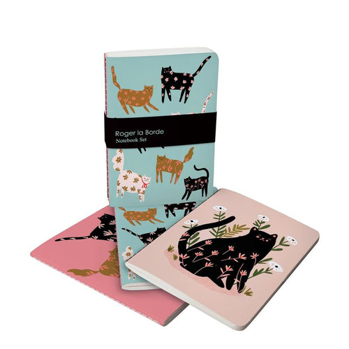 Cinnamon Blue Cats Set of 3 A6 Notebooks