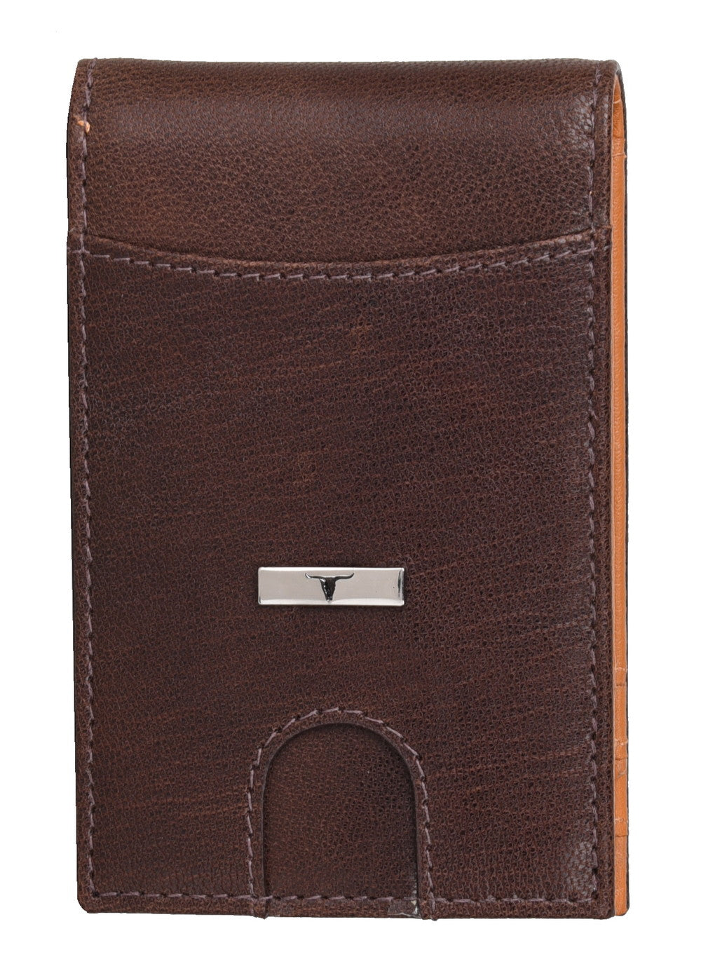 Eddy Slim Leather Wallet in Decker Brown/Mustard