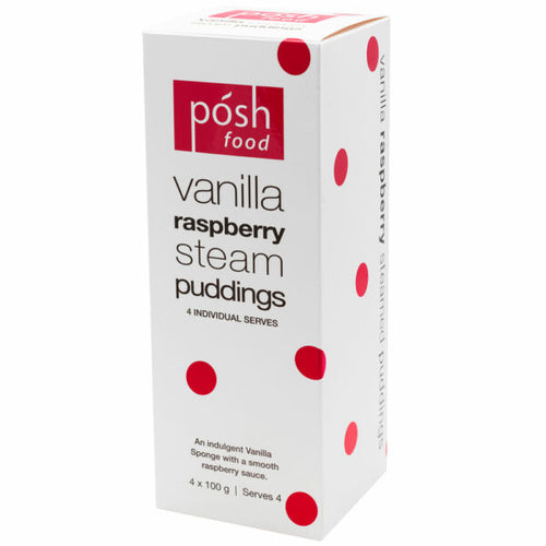 4 PacK Raspberry & Vanilla Steam Pudding