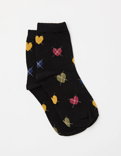 S+G Black Hearts & Crosses Socks