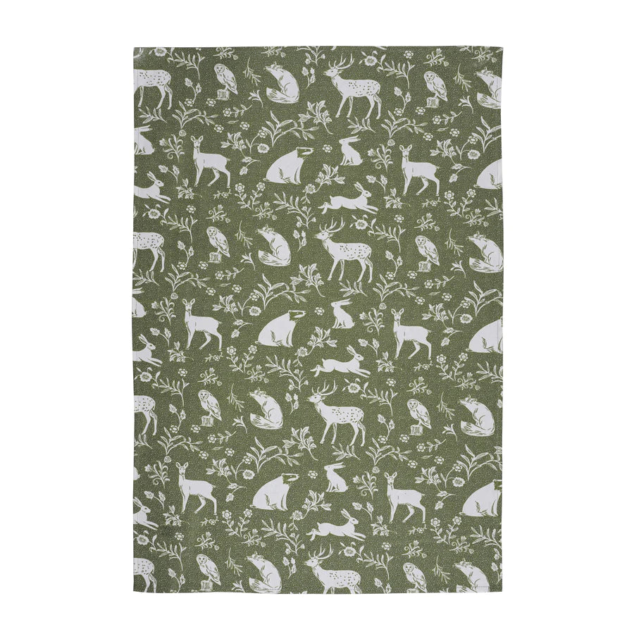 UW Cotton Tea Towel 2pack Forest Friends
