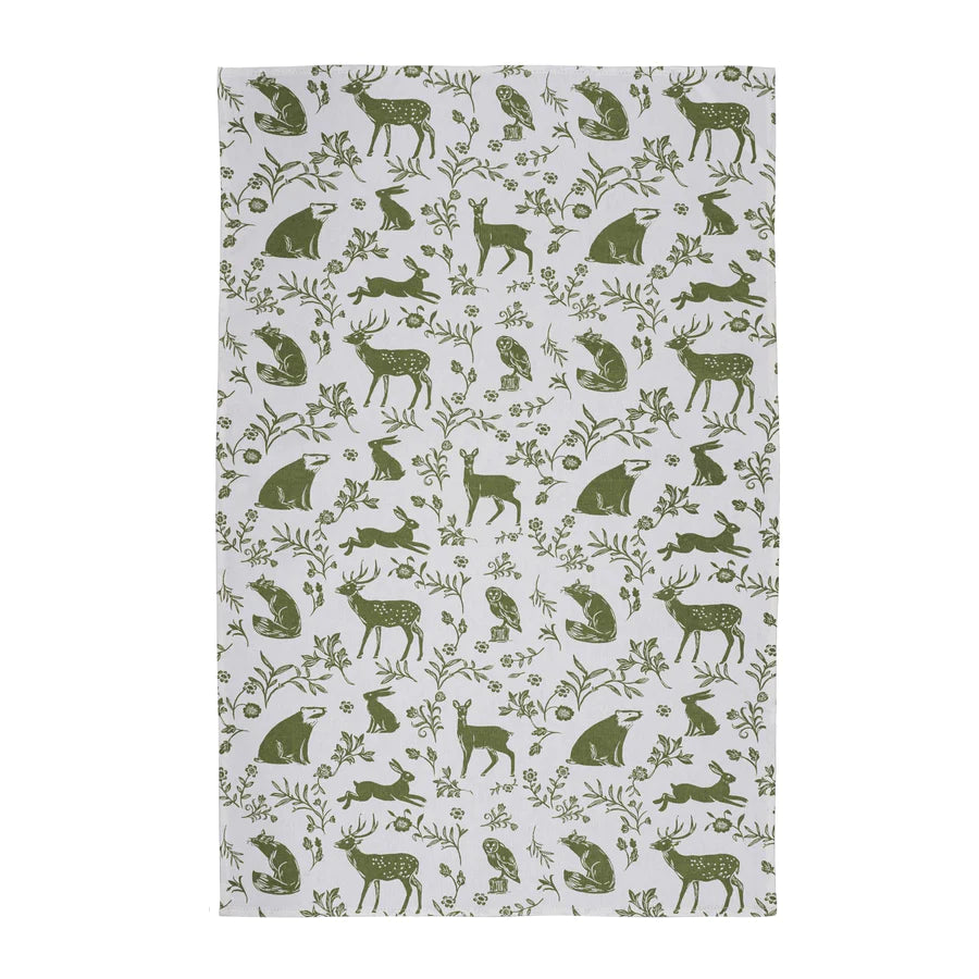 UW Cotton Tea Towel 2pack Forest Friends