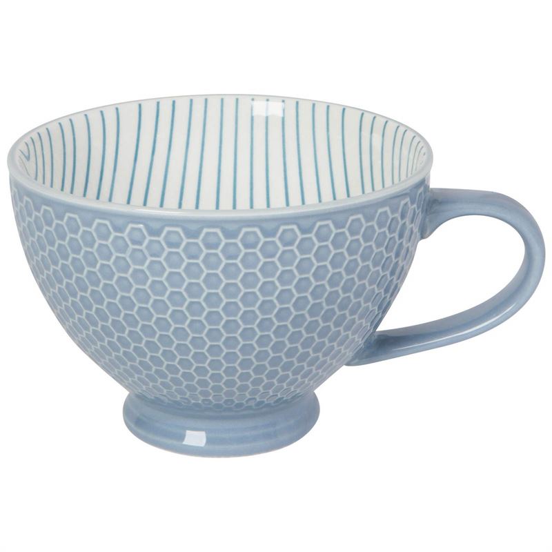 Slate Blue Stamped Stoneware Mug
