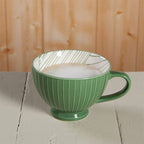 Elm Green Stamoed Stoneware Mug