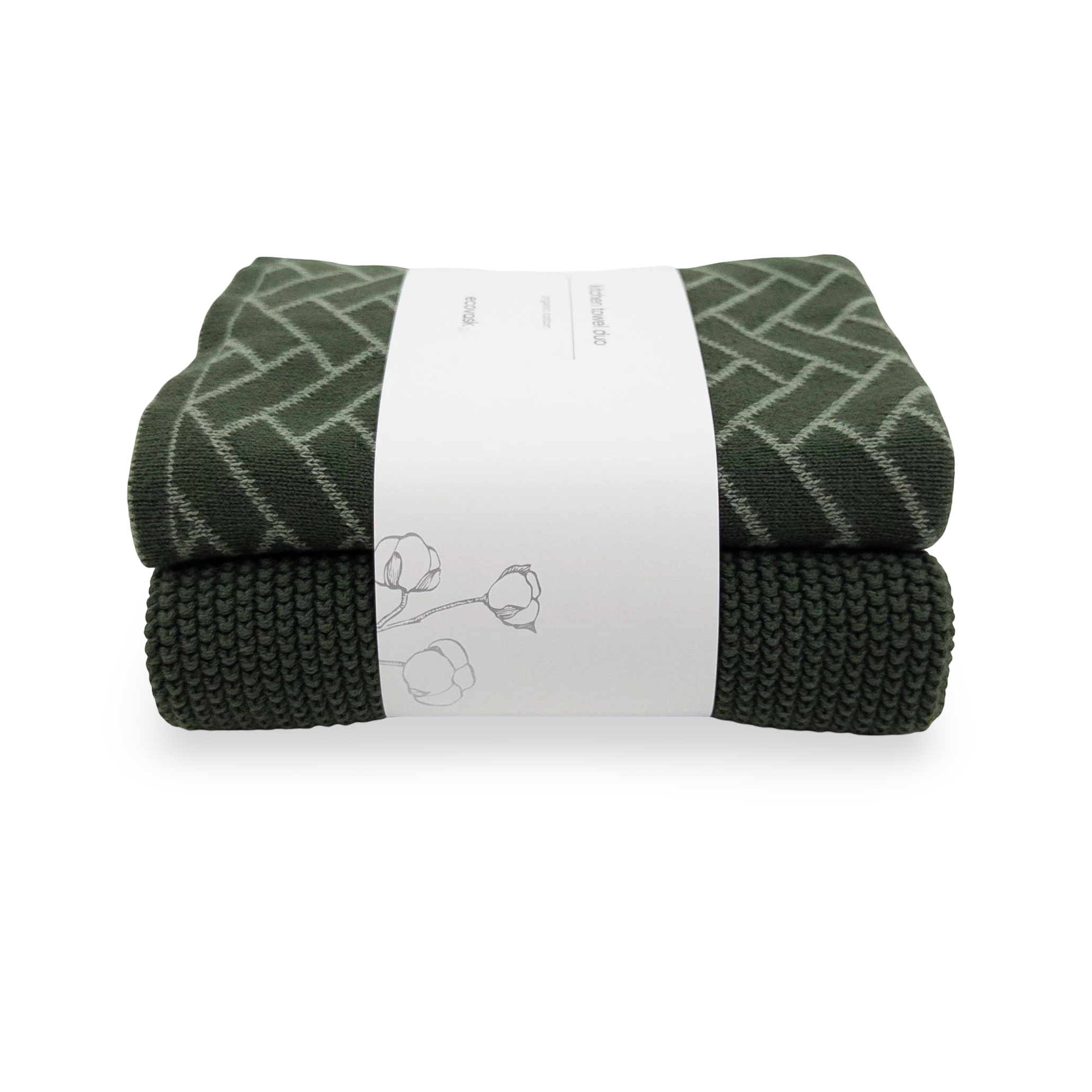 Kitchen Towel Duo Forest Herringbone