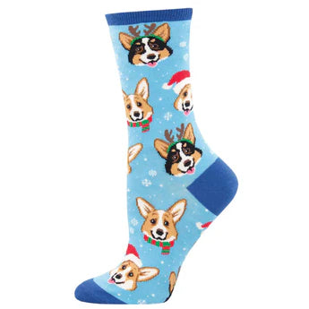 W Happy Pawlidays Blue Socks