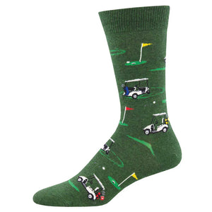 M Putting Around Green Heather Socks