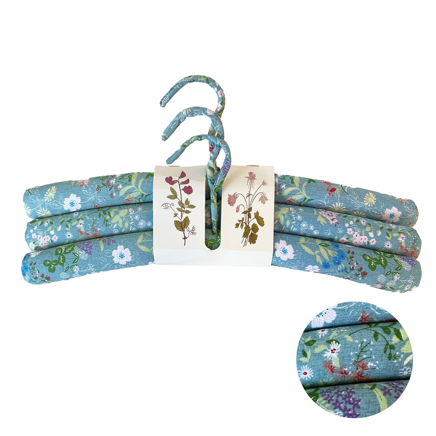 Floral Coat Hanger Blue Set of 3