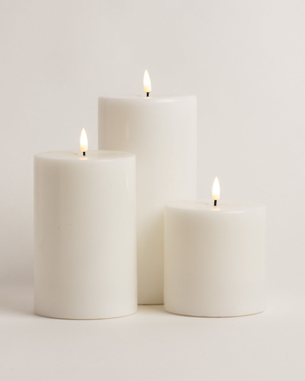 White LED Pillar Indoor Candle Assorted Sizes