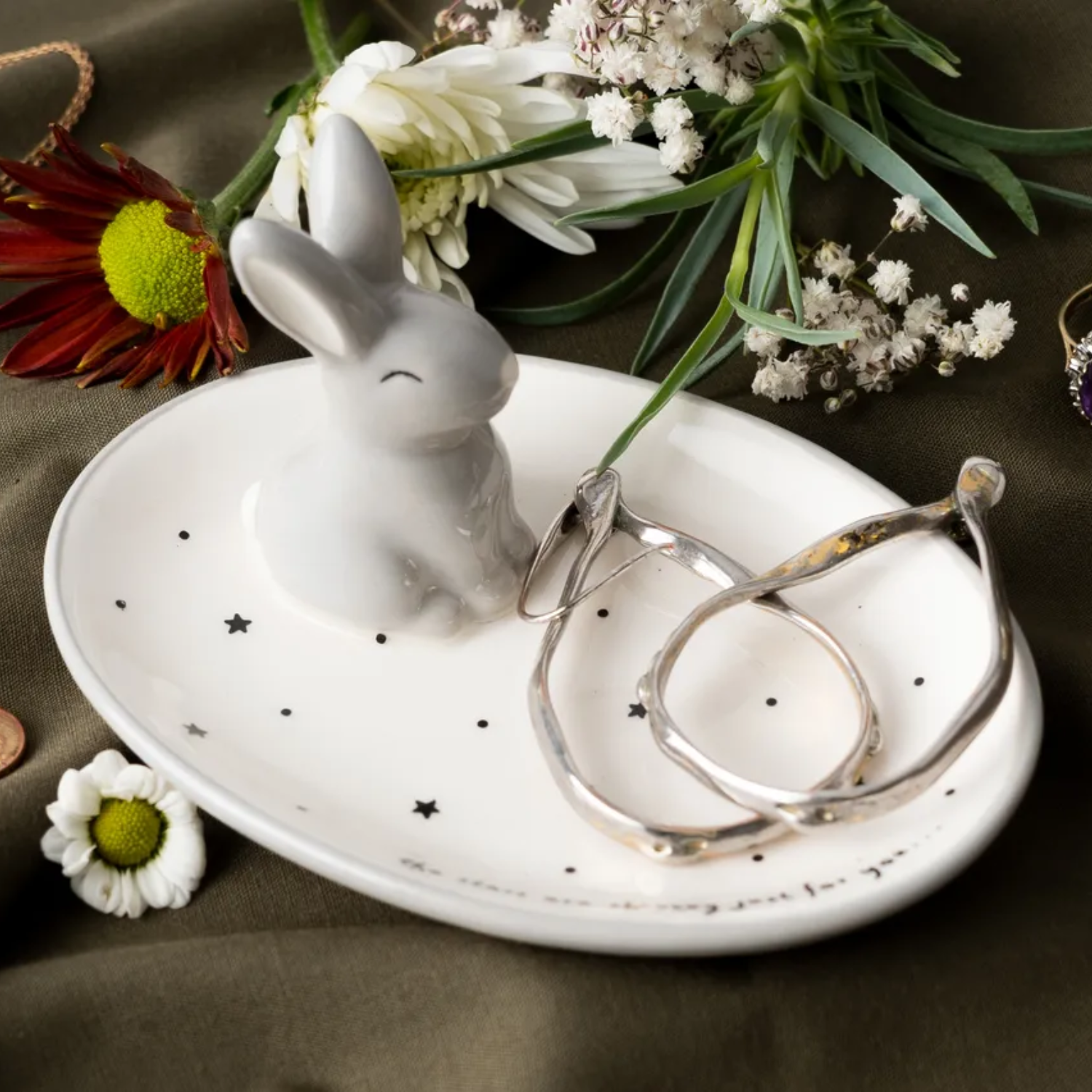Bunny Ring Holder Trinket Dish
